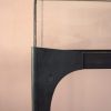 industrieel sokkel en vitrine glas in lood blauwstaal