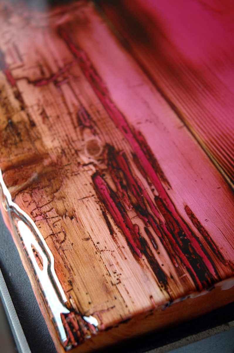 Renzez tafelblad in epoxy roze colour coating